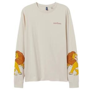 Disney H&M Divided Lion King Simba Cream Long Sleeve Shirt Size XS NWT